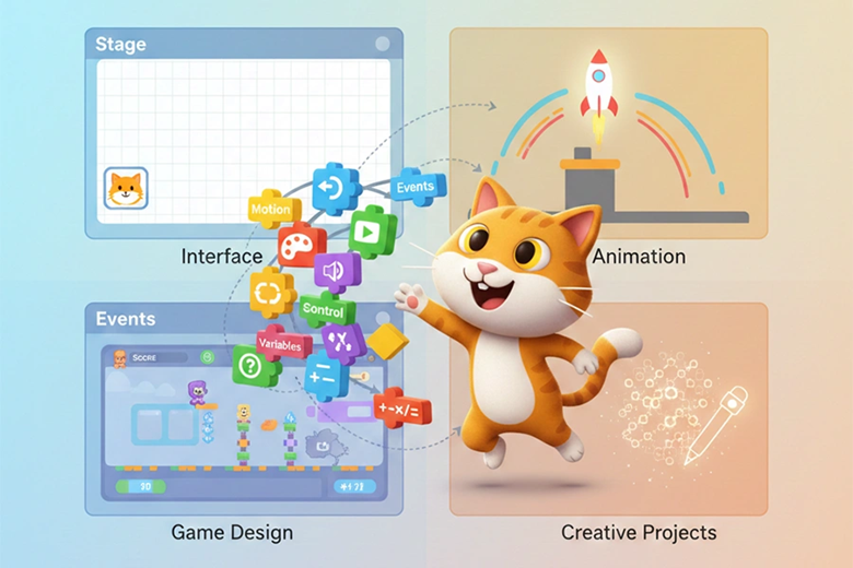 آموزش اسکرچ به کودکان | کلاس اسکرچ آنلاین رایگان (0 تا 100) 16 اسکرچ آنلاین