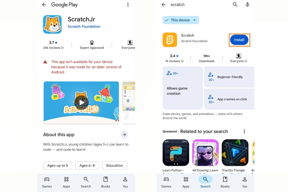 دانلود اسکرچ | آموزش نصب برنامه اسکرچ برای گوشی اندروید و کامپیوتر 14 نصب برنامه اسکرچ